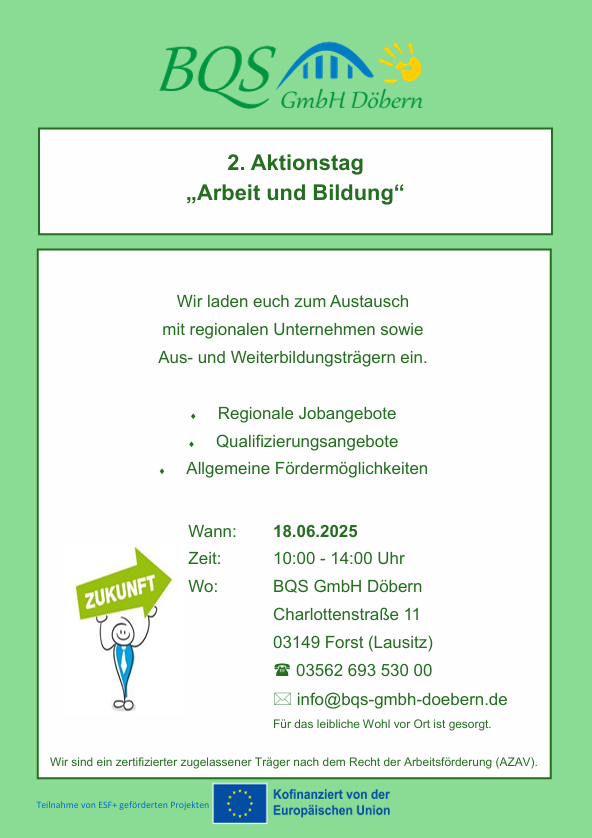 Flyer des 2. Aktionstages Arbeit und Bildung am 18.6.2025